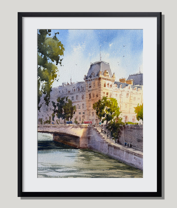 Summer View of Paris Seine and Prefectur