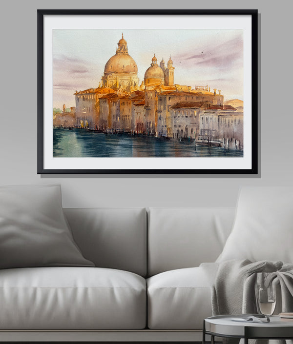 Golden Hour in Venice — Original Watercolor Canal Painting