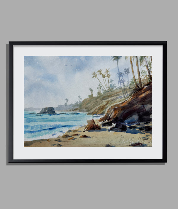 Laguna Beach Seascape Watercolor