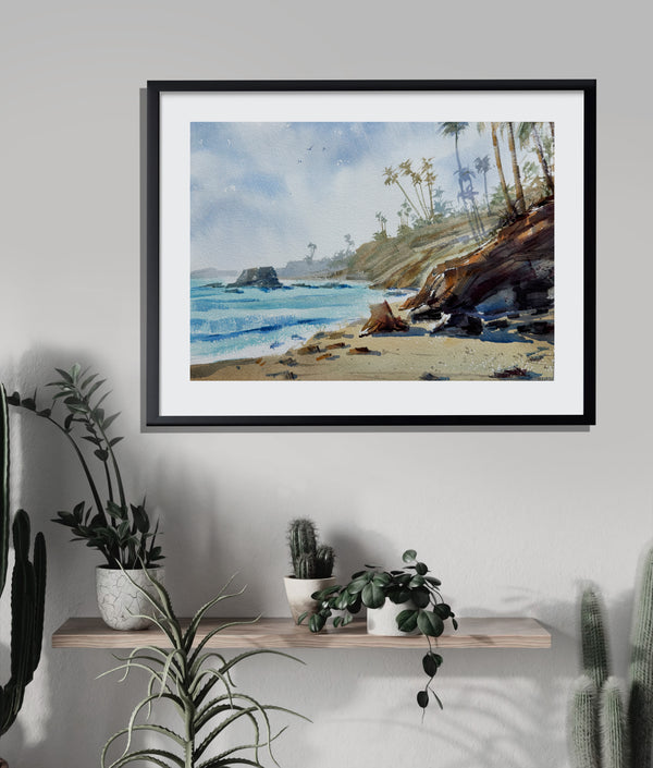 Laguna Beach Seascape Watercolor