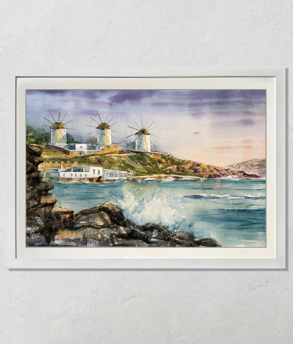 Mykonos, Greece - Watercolors by Vahe 