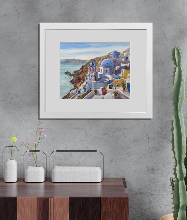 Santorini, Greece - Watercolors by Vahe 