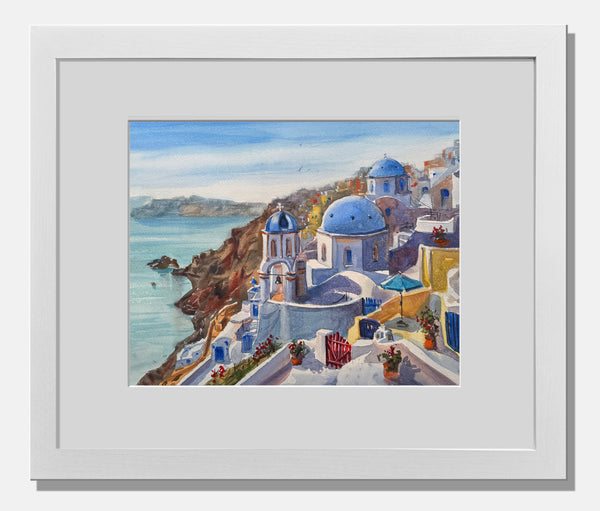 Santorini, Greece - Watercolors by Vahe 