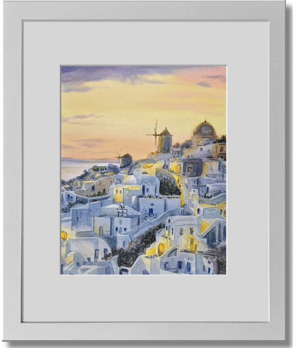 Santorini, Greece - Watercolors by Vahe 