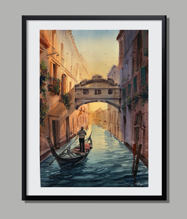Gondolier at Sunset