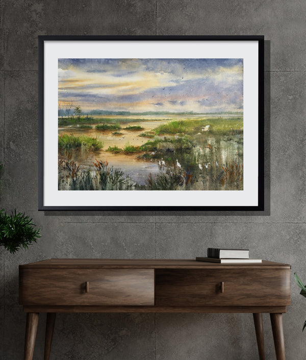 Wetlands - Watercolors by Vahe 