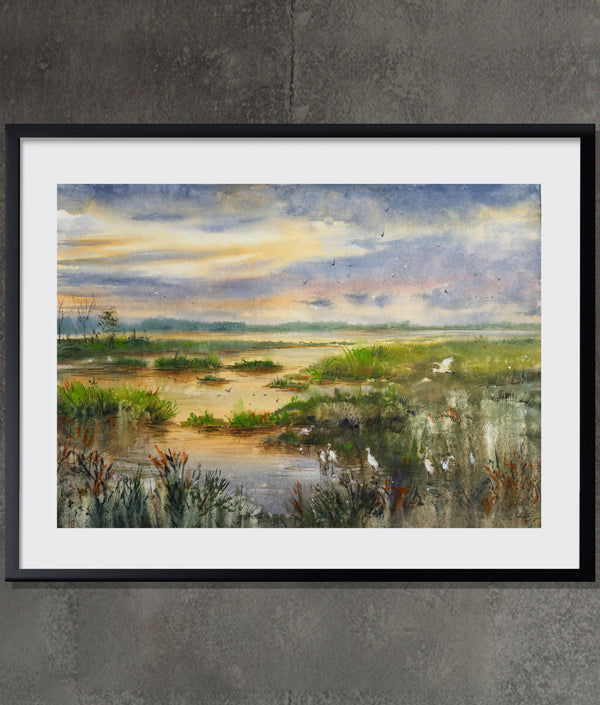 Wetlands - Watercolors by Vahe 