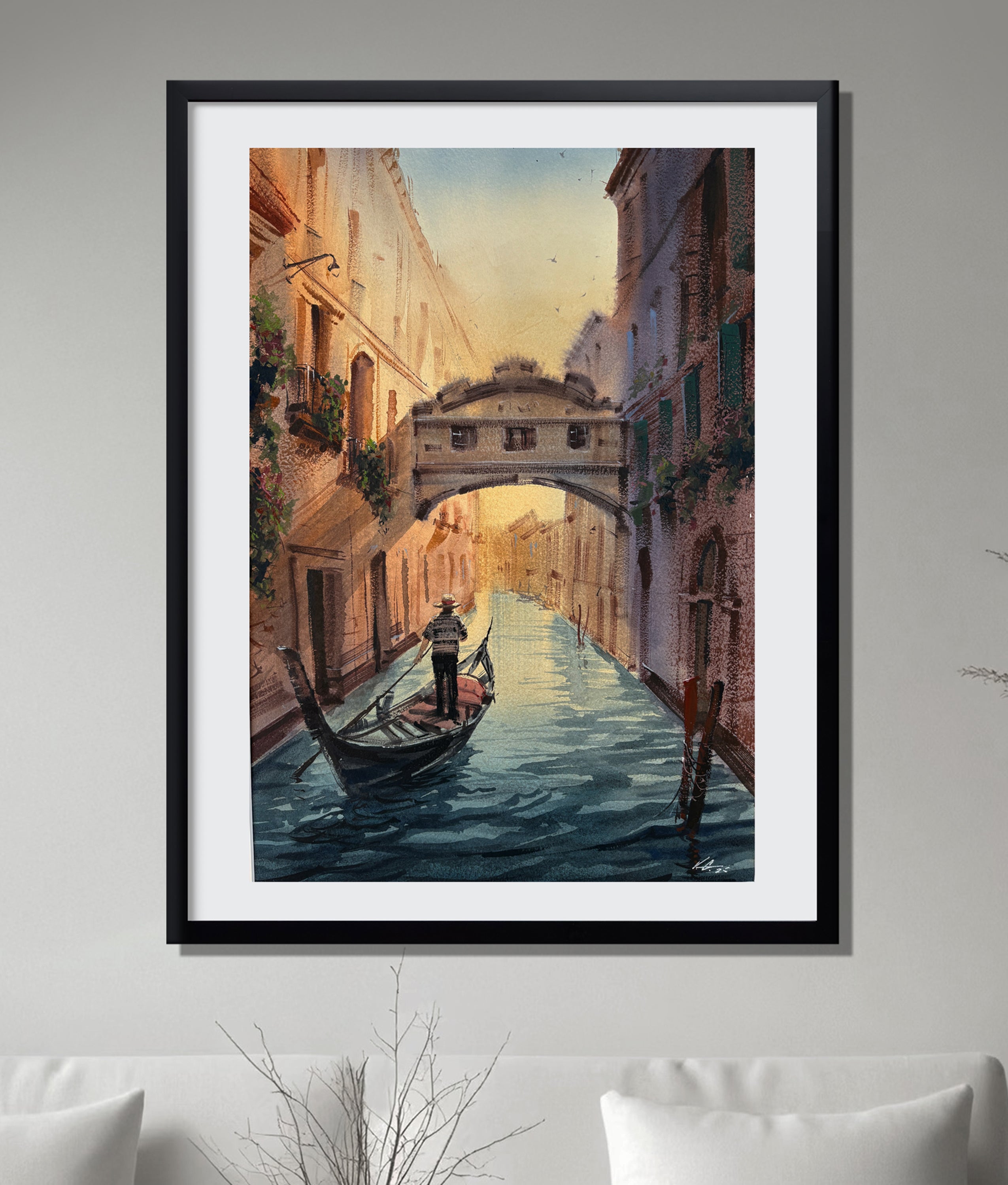 Gondolier at Sunset