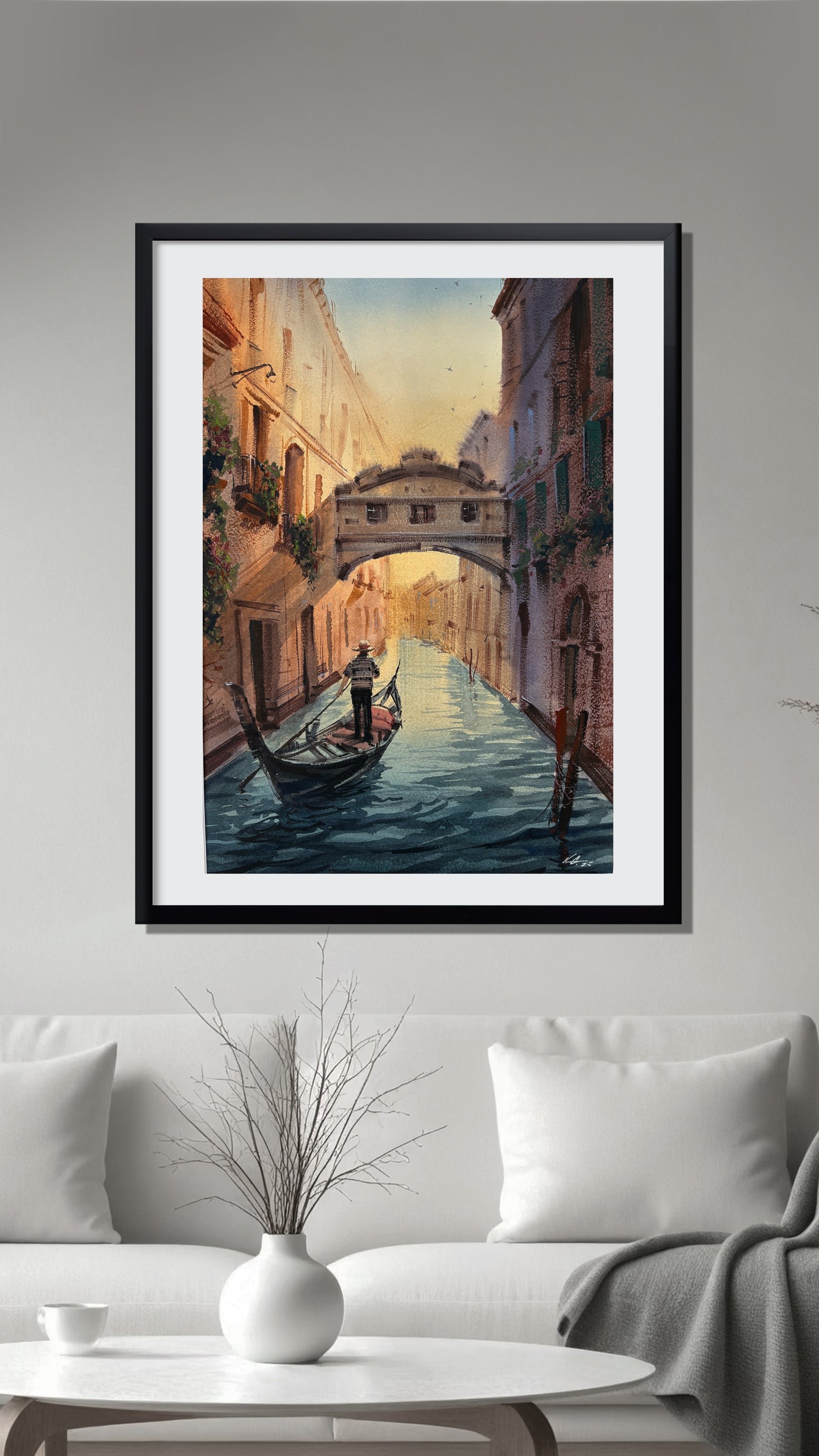 Gondolier at Sunset