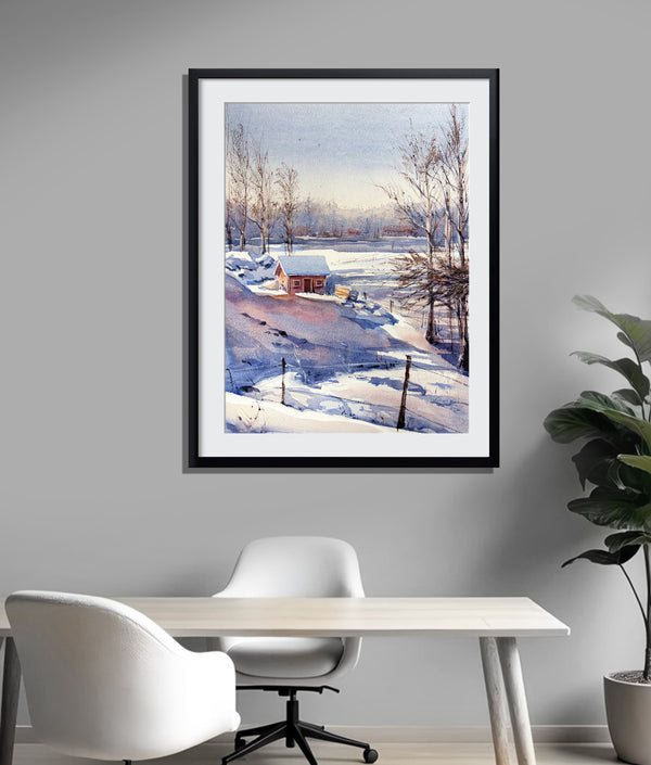 Winter Serenity in Watercolor