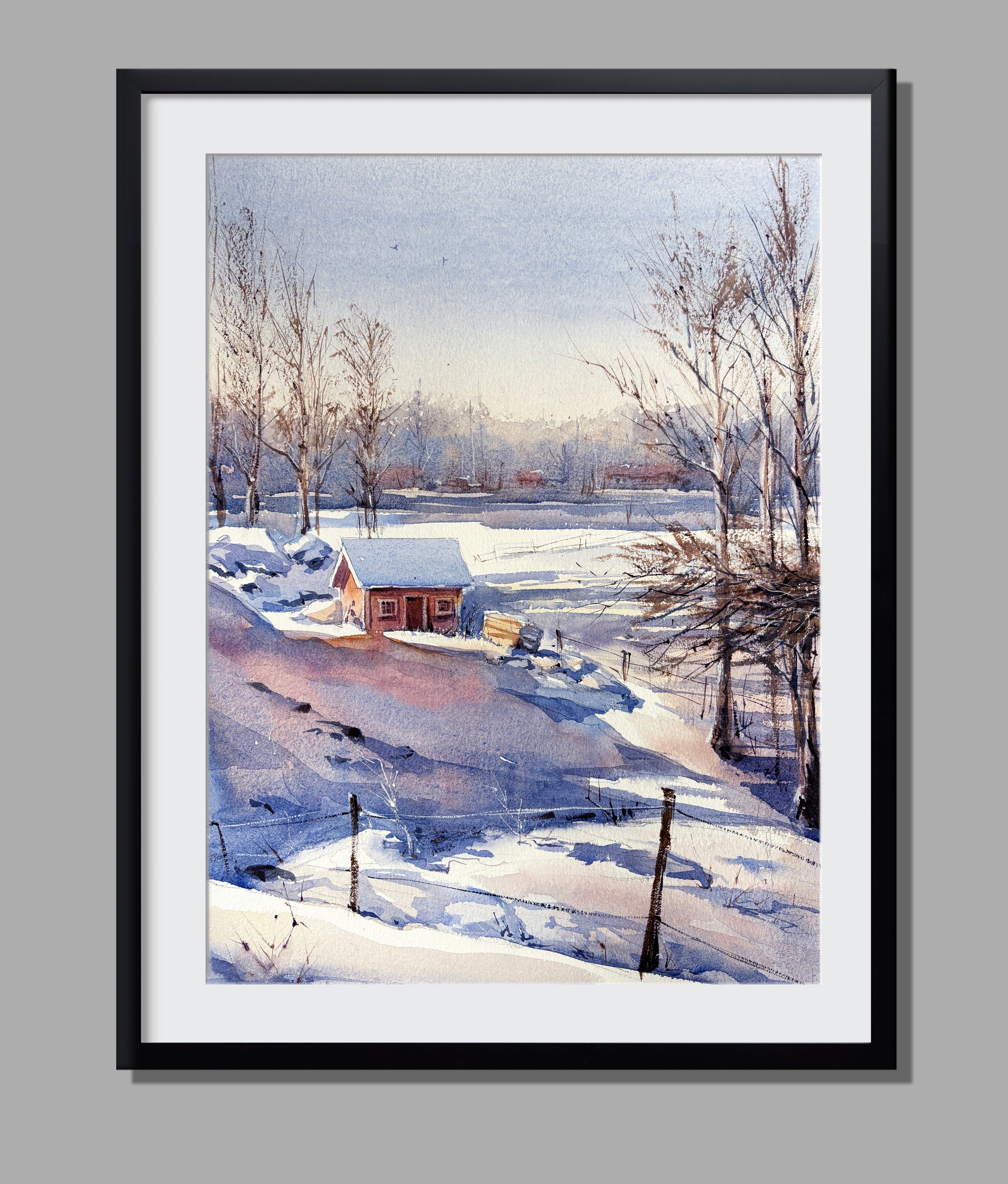 Winter Serenity in Watercolor