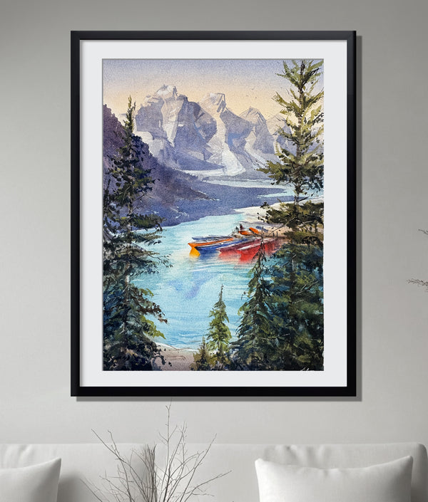 Colorful Kayaks in Harmony