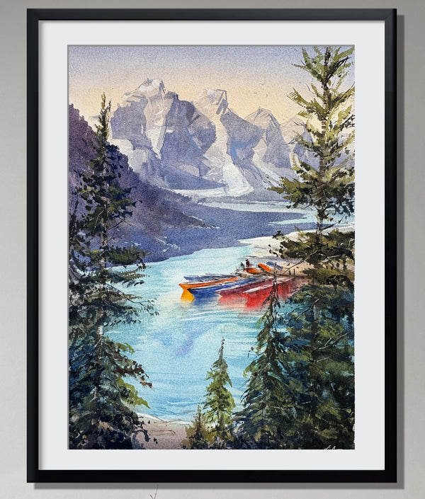 Colorful Kayaks in Harmony