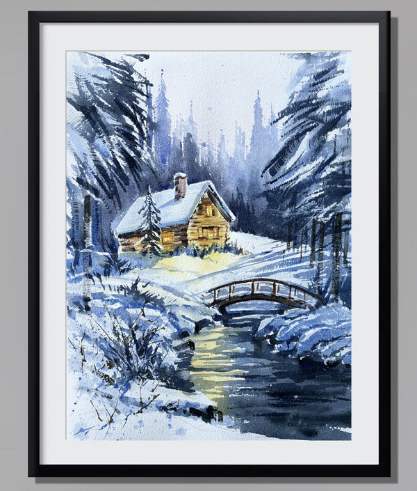 Cozy Retreat: Winter Cabin Glow
