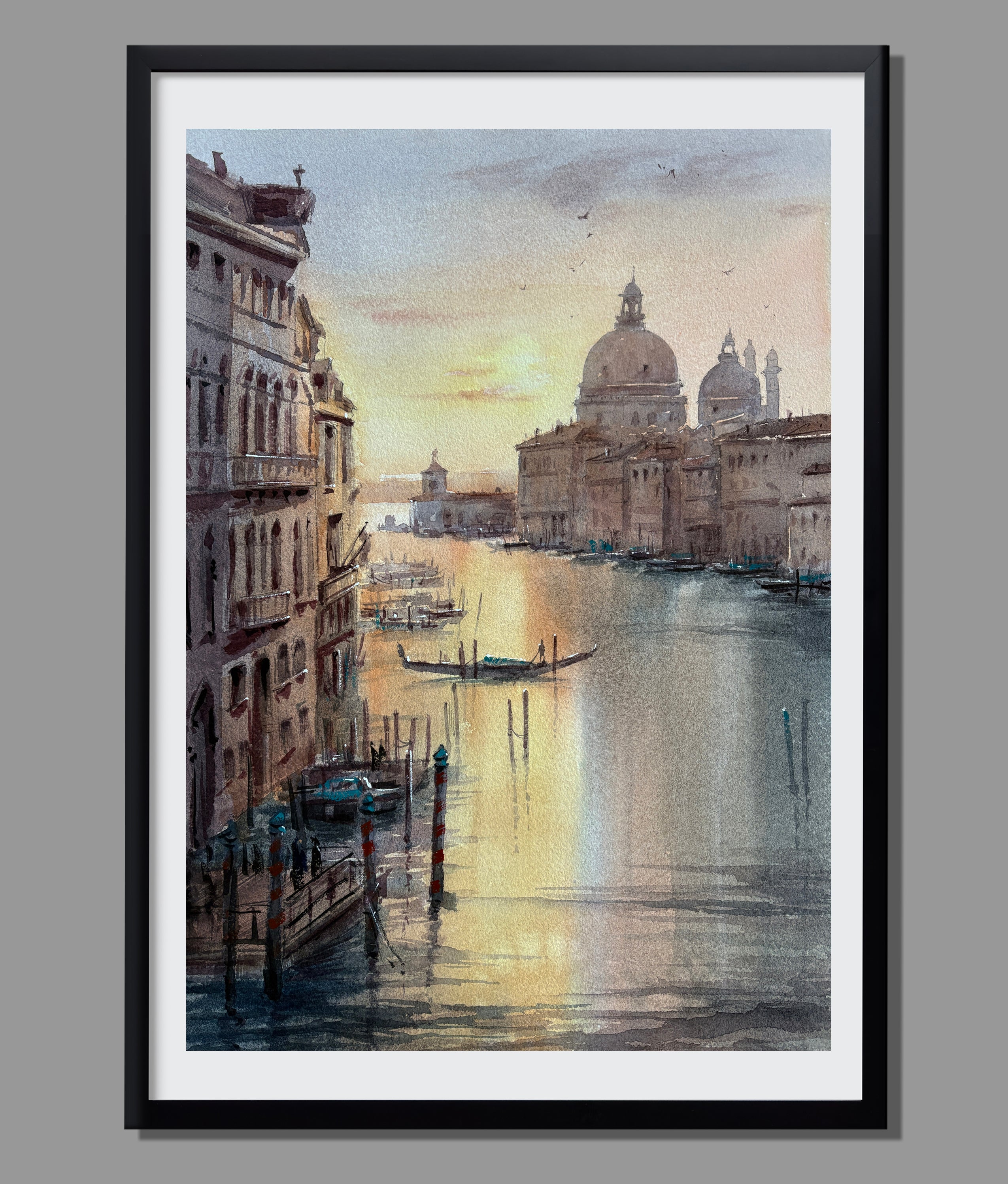 Sunset on the Grand Canal — Venice Watercolor