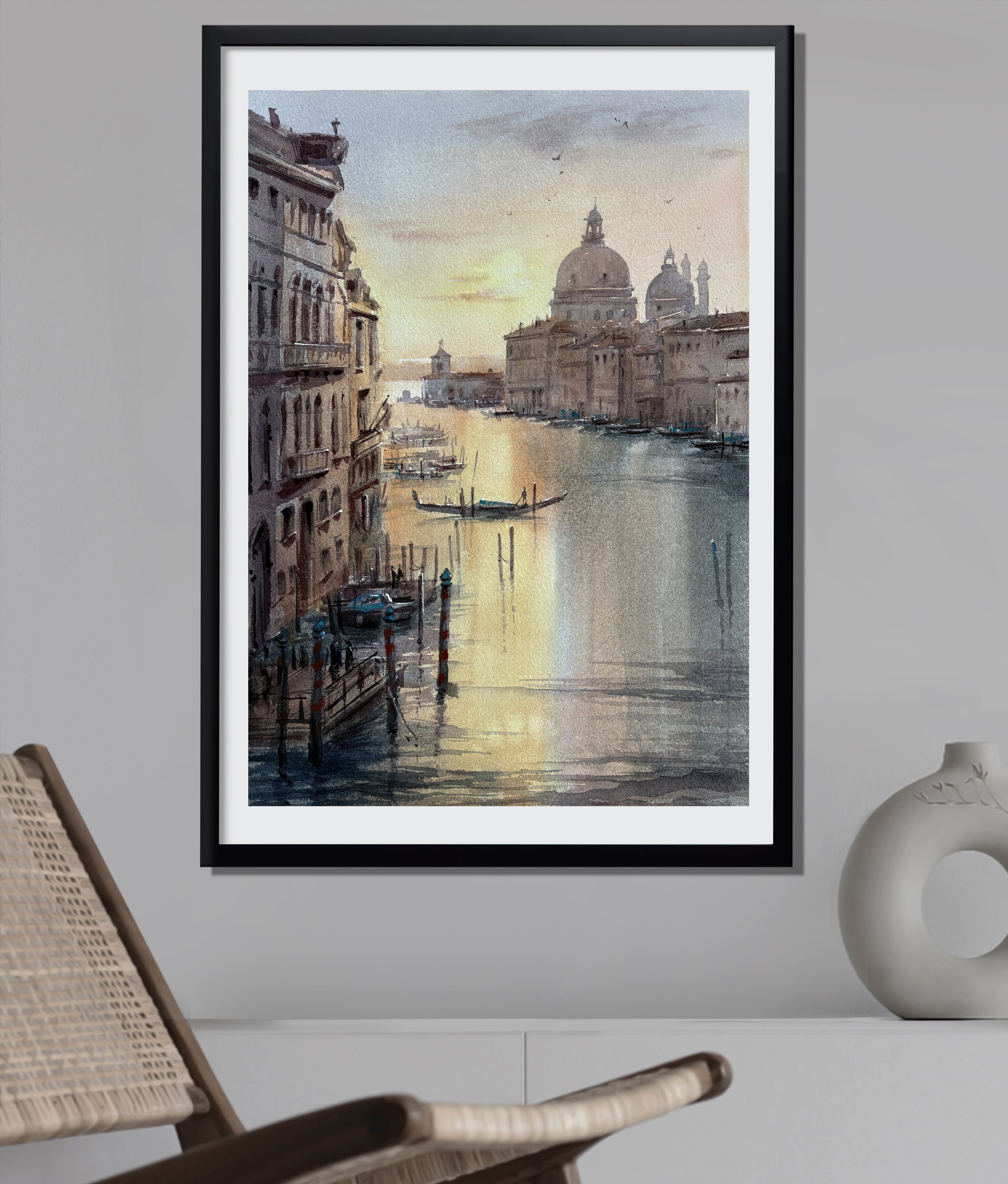 Sunset on the Grand Canal — Venice Watercolor