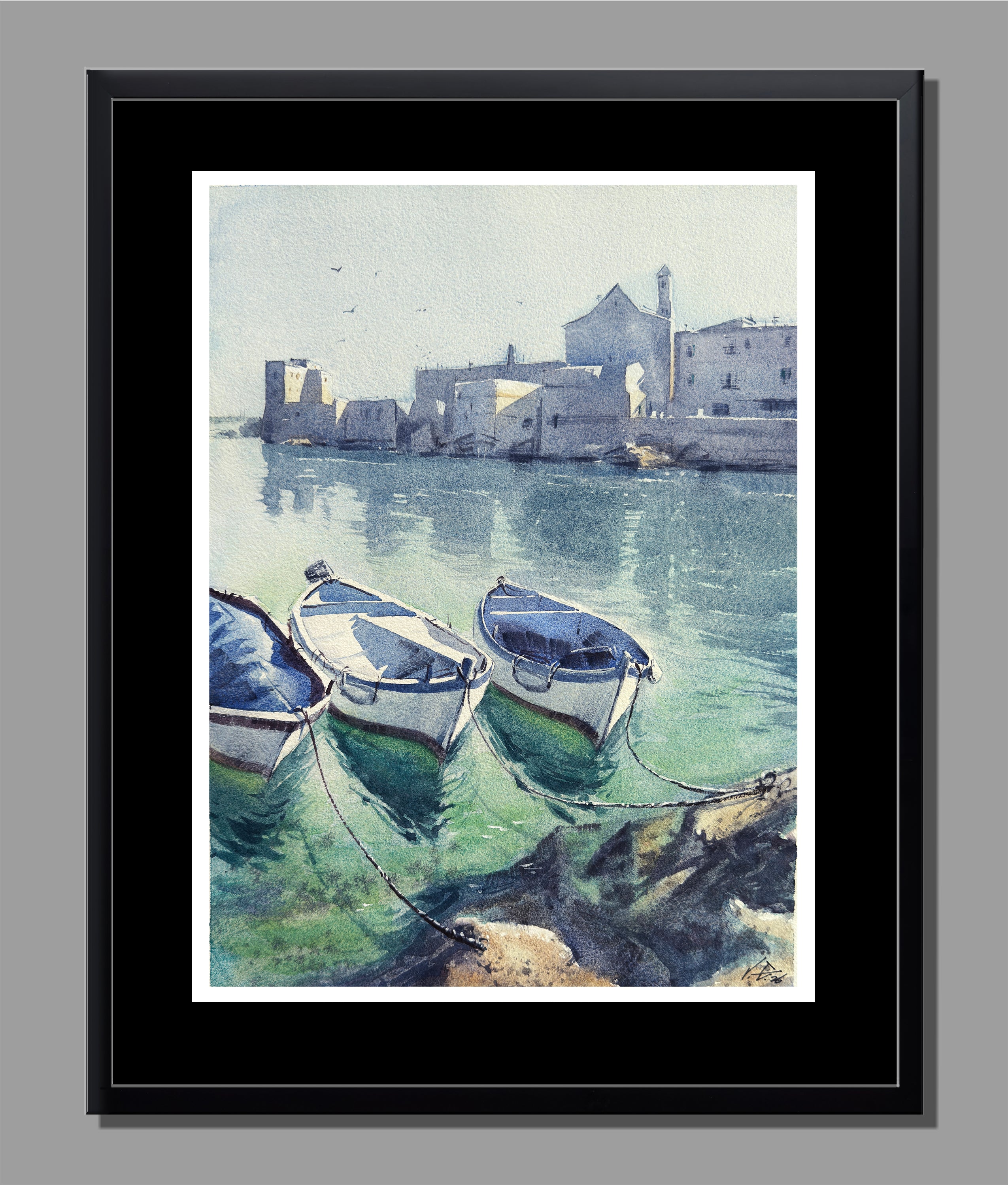 Daytime in Puglia — Watercolor Painting of Puglia, Italy
